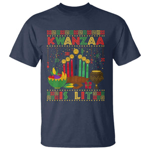 African American Kwanzaa Is Lit T Shirt TS09 Navy Print Your Wear