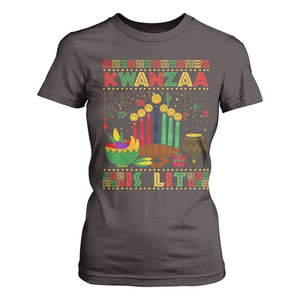 African American Kwanzaa Is Lit T Shirt For Women TS09 Dark Chocolate Print Your Wear