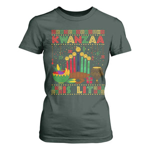 African American Kwanzaa Is Lit T Shirt For Women TS09 Dark Forest Green Print Your Wear