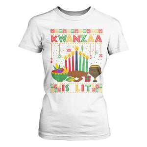 African American Kwanzaa Is Lit T Shirt For Women TS09 White Print Your Wear