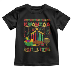 African American Kwanzaa Is Lit Toddler T Shirt TS09 Black Print Your Wear