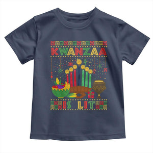 African American Kwanzaa Is Lit Toddler T Shirt TS09 Navy Print Your Wear