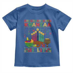 African American Kwanzaa Is Lit Toddler T Shirt TS09 Royal Blue Print Your Wear