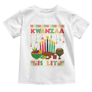 African American Kwanzaa Is Lit Toddler T Shirt TS09 White Print Your Wear