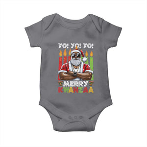 Merry Kwanzaa Baby Onesie African American Santa Black Christmas TS09 Charcoal Print Your Wear