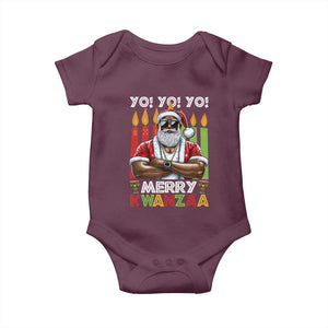 Merry Kwanzaa Baby Onesie African American Santa Black Christmas TS09 Maroon Print Your Wear