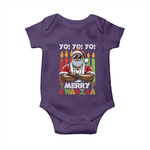 Merry Kwanzaa Baby Onesie African American Santa Black Christmas TS09 Purple Print Your Wear