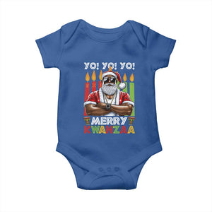 Merry Kwanzaa Baby Onesie African American Santa Black Christmas TS09 Royal Blue Print Your Wear