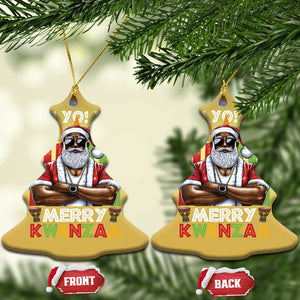 Merry Kwanzaa Christmas Ornament African American Santa Black Christmas TS09 Christmas Tree Gold Print Your Wear