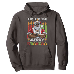 Merry Kwanzaa Hoodie African American Santa Black Christmas TS09 Dark Chocolate Print Your Wear