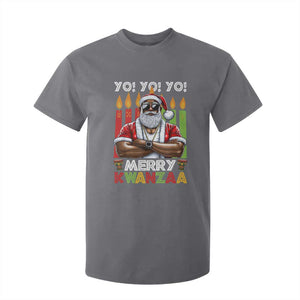 Merry Kwanzaa T Shirt For Kid African American Santa Black Christmas TS09 Charcoal Print Your Wear