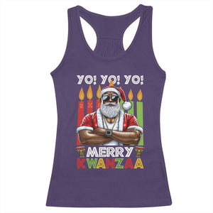 Merry Kwanzaa Racerback Tank Top African American Santa Black Christmas TS09 Purple Print Your Wear