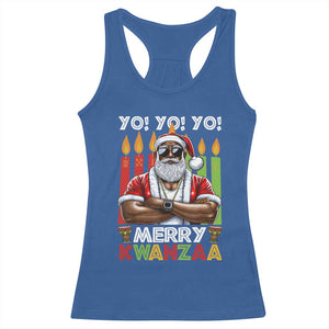 Merry Kwanzaa Racerback Tank Top African American Santa Black Christmas TS09 Royal Blue Print Your Wear