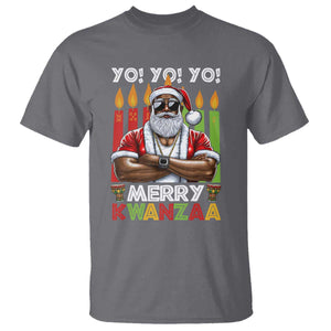 Merry Kwanzaa T Shirt African American Santa Black Christmas TS09 Charcoal Print Your Wear