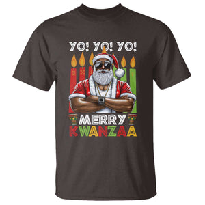 Merry Kwanzaa T Shirt African American Santa Black Christmas TS09 Dark Chocolate Print Your Wear