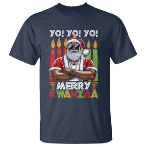 Merry Kwanzaa T Shirt African American Santa Black Christmas TS09 Navy Print Your Wear