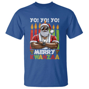 Merry Kwanzaa T Shirt African American Santa Black Christmas TS09 Royal Blue Print Your Wear