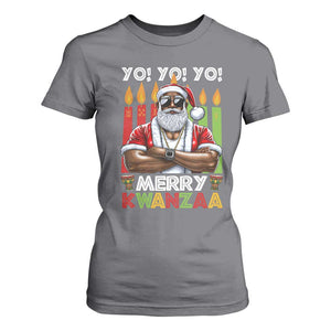 Merry Kwanzaa T Shirt For Women African American Santa Black Christmas TS09 Charcoal Print Your Wear