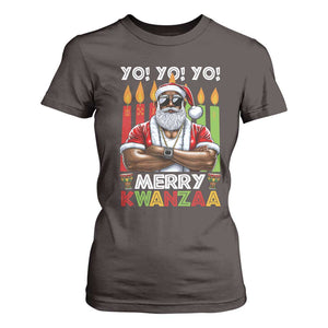 Merry Kwanzaa T Shirt For Women African American Santa Black Christmas TS09 Dark Chocolate Print Your Wear