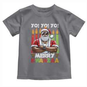 Merry Kwanzaa Toddler T Shirt African American Santa Black Christmas TS09 Charcoal Print Your Wear