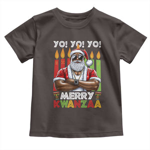 Merry Kwanzaa Toddler T Shirt African American Santa Black Christmas TS09 Dark Chocolate Print Your Wear