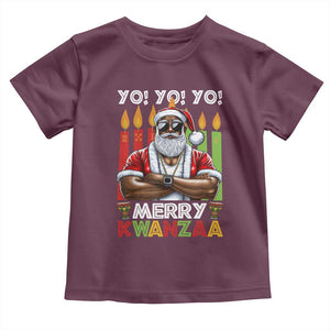 Merry Kwanzaa Toddler T Shirt African American Santa Black Christmas TS09 Maroon Print Your Wear