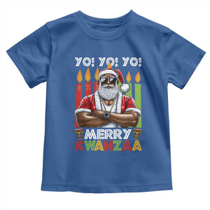 Merry Kwanzaa Toddler T Shirt African American Santa Black Christmas TS09 Royal Blue Print Your Wear