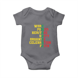 Kwanzaa Baby Onesie Work Power Heritage Unity Organize Celebration Faith TS09 Charcoal Print Your Wear