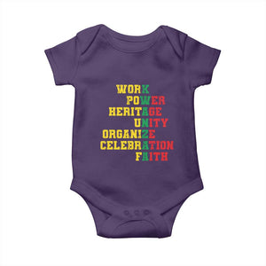 Kwanzaa Baby Onesie Work Power Heritage Unity Organize Celebration Faith TS09 Purple Print Your Wear