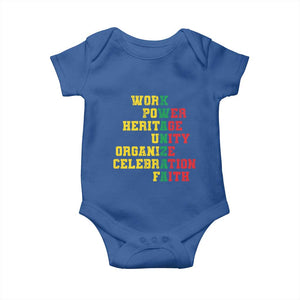 Kwanzaa Baby Onesie Work Power Heritage Unity Organize Celebration Faith TS09 Royal Blue Print Your Wear