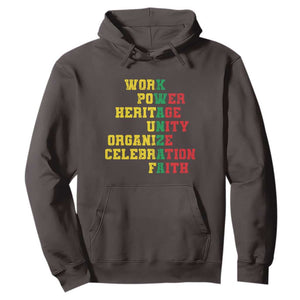 Kwanzaa Hoodie Work Power Heritage Unity Organize Celebration Faith TS09 Dark Chocolate Print Your Wear