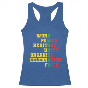 Kwanzaa Racerback Tank Top Work Power Heritage Unity Organize Celebration Faith TS09 Royal Blue Print Your Wear