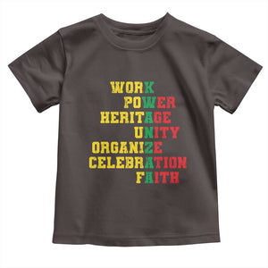 Kwanzaa Toddler T Shirt Work Power Heritage Unity Organize Celebration Faith TS09 Dark Chocolate Print Your Wear