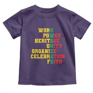 Kwanzaa Toddler T Shirt Work Power Heritage Unity Organize Celebration Faith TS09 Purple Print Your Wear