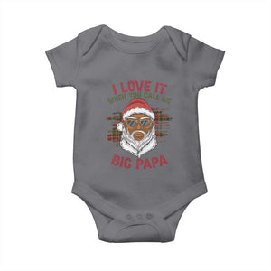 African American Santa Kwanzaa Baby Onesie I Love It When You Call Me Big Papa TS09 Charcoal Print Your Wear