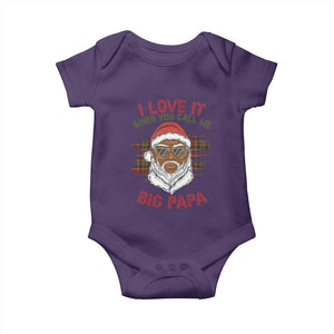 African American Santa Kwanzaa Baby Onesie I Love It When You Call Me Big Papa TS09 Purple Print Your Wear