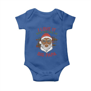 African American Santa Kwanzaa Baby Onesie I Love It When You Call Me Big Papa TS09 Royal Blue Print Your Wear