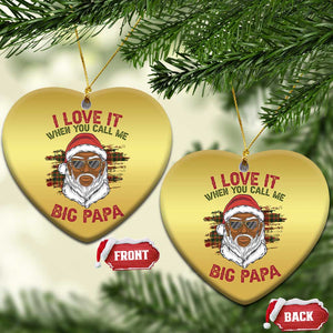 African American Santa Kwanzaa Christmas Ornament I Love It When You Call Me Big Papa TS09 Heart Gold Print Your Wear