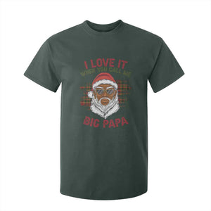 African American Santa Kwanzaa T Shirt For Kid I Love It When You Call Me Big Papa TS09 Dark Forest Green Print Your Wear