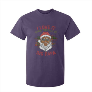 African American Santa Kwanzaa T Shirt For Kid I Love It When You Call Me Big Papa TS09 Purple Print Your Wear