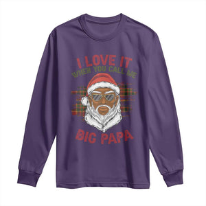 African American Santa Kwanzaa Long Sleeve Shirt I Love It When You Call Me Big Papa TS09 Purple Print Your Wear