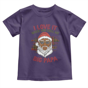 African American Santa Kwanzaa Toddler T Shirt I Love It When You Call Me Big Papa TS09 Purple Print Your Wear