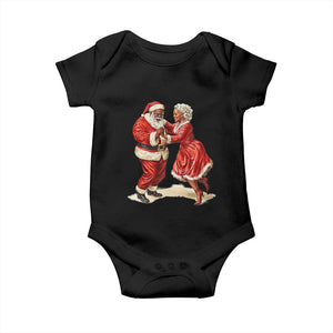 African American Christmas Baby Onesie Black Santa Mr Mrs Claus Dancing TS09 Black Print Your Wear