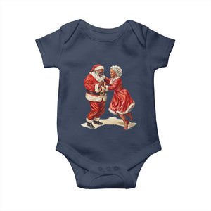 African American Christmas Baby Onesie Black Santa Mr Mrs Claus Dancing TS09 Navy Print Your Wear