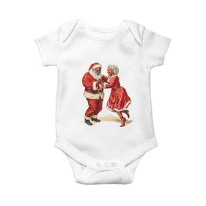 African American Christmas Baby Onesie Black Santa Mr Mrs Claus Dancing TS09 White Print Your Wear