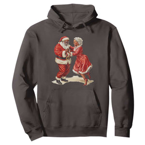 African American Christmas Hoodie Black Santa Mr Mrs Claus Dancing TS09 Dark Chocolate Print Your Wear