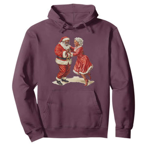 African American Christmas Hoodie Black Santa Mr Mrs Claus Dancing TS09 Maroon Print Your Wear