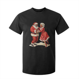 African American Christmas T Shirt For Kid Black Santa Mr Mrs Claus Dancing TS09 Black Print Your Wear