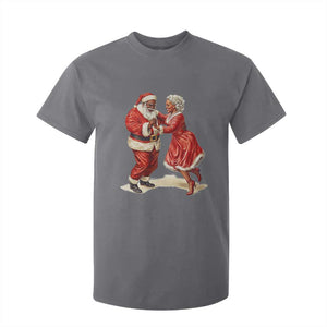 African American Christmas T Shirt For Kid Black Santa Mr Mrs Claus Dancing TS09 Charcoal Print Your Wear