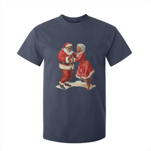 African American Christmas T Shirt For Kid Black Santa Mr Mrs Claus Dancing TS09 Navy Print Your Wear